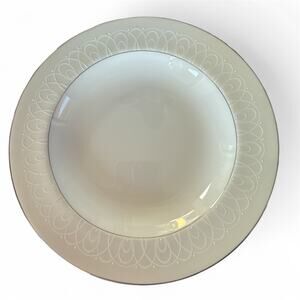 Waterford Ballet Icing Pearl 9" Rimmed Soup Bowl Platinum Trim – Multiple Items